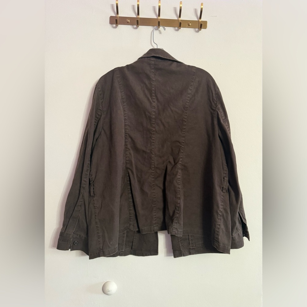 Ralph Lauren Polo Utility Jacket Army Olive Green Linen Field Military Plus 3X - Picture 4 of 4